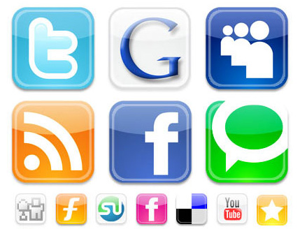 Social Media Narrowcasting Icons